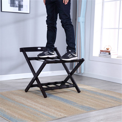 Wholesale room living room storage rack simple modern foldable dirty clothes basket solid wood hotel luggage rack