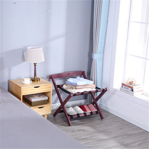 Wholesale room living room storage rack simple modern foldable dirty clothes basket solid wood hotel luggage rack