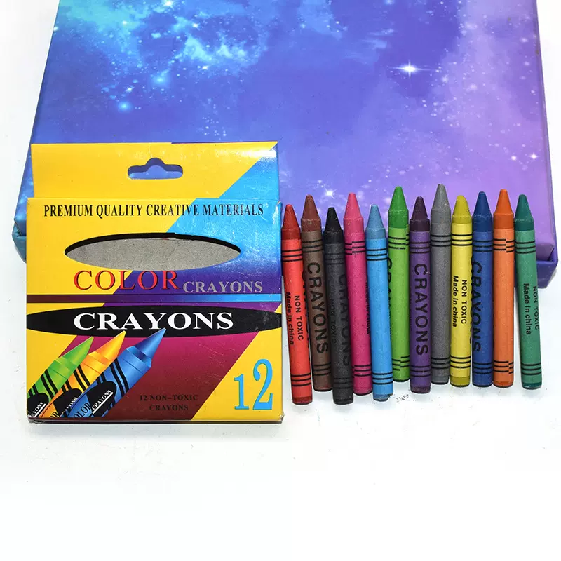 现货供应7.8*0.8厘米12色蜡笔儿童绘画diy可水洗涂鸦短蜡笔