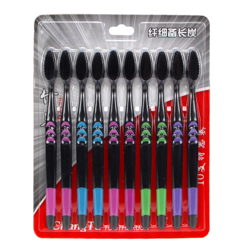 Little Moon 10-pack toothbrush family value pack Adult Magic Tip Fine Soft Bristle Toothbrush Wholesale Factory Direct Sales