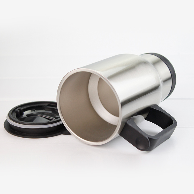 Taza de automóvil plateada acero inoxidable taza de transferencia térmica taza de automóvil taza de transferencia térmica taza de viaje taza de automóvil