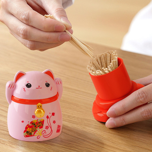 Plastic toothpick barrel wholesale cute toothpick box home living room decoration toothpick bottle creative toothpick barrel storage jar