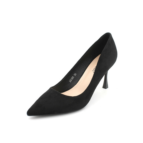 20308 Korean style sexy high heels for women, stiletto heel, pointed toe, fashionable women's shoes, shallow black work shoes for women