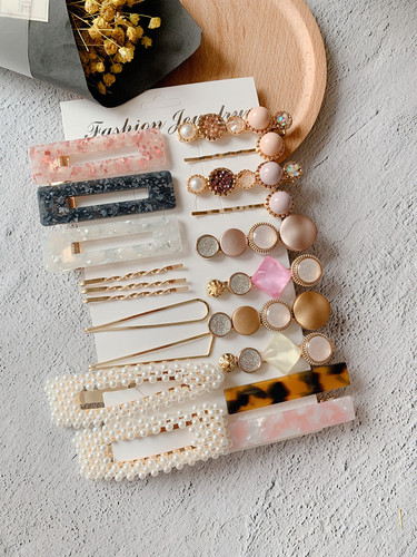 ins pearl hairpin set European and American cross-border Amazon acrylic acetate hairpin women's hair accessories manufacturer