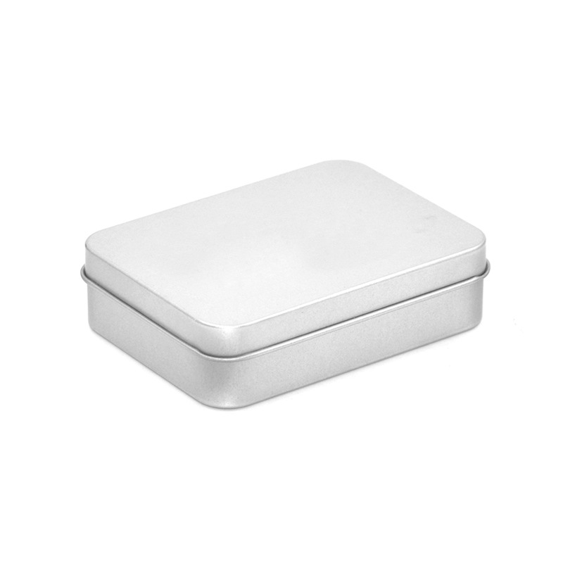 Caja de hierro en stock embalaje caja vacía caja de hojalata rectangular Ventana de PVC multi-tamaño caramelo U-placa caja imprimible logotipo