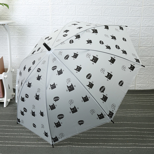 Creative cartoon bear face pack umbrella EVA rain and shine two-in-one umbrella semi-transparent straight handle umbrella curved hook straight handle umbrella