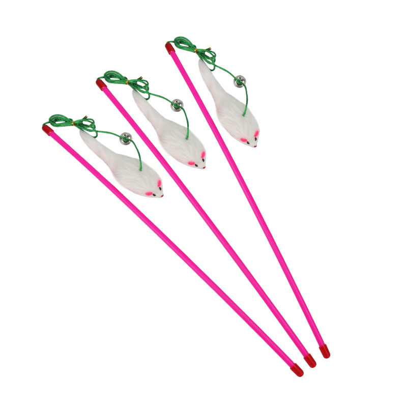 Venta caliente divertido gato palo mascota gato juguete gato amor conejo piel bola ratón tipo divertido gato palo mascotas suministros al por mayor