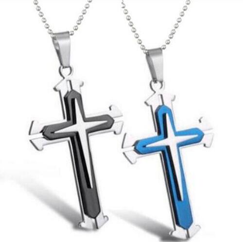 Simple glossy cross-border e-commerce AliExpress best selling pendant slit 3 multi-layer cross necklace jewelry pendant