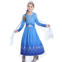 2023 Frozen Elsa Princess Dress Halloween Elsa Girl Dress Parent-Child Foreign Trade One-time Delivery