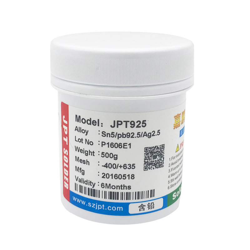 Jiapengtai High Lead Silver Solder Paste Sn5Pb92.5Ag2.5 High Melting Point Lead Paste 296 ℃ Melting Point 2.5AG
