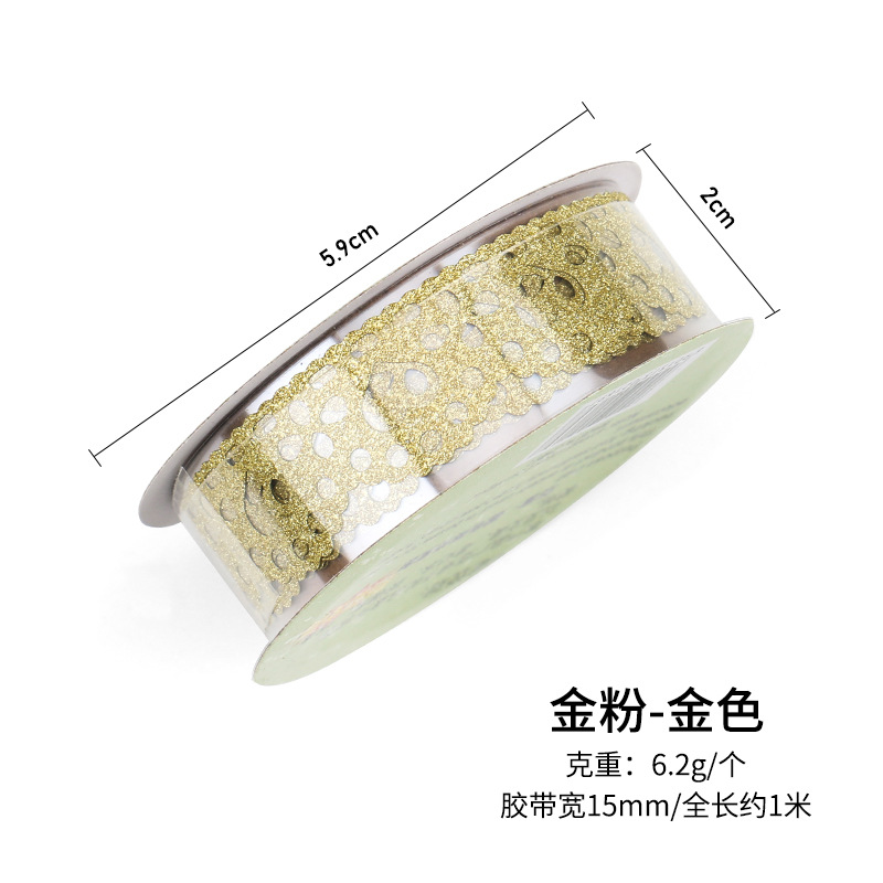 Álbum de BRICOLAJE Cinta Creativa brillante cinta de encaje en polvo de oro cinta decorativa hueco al por mayor
