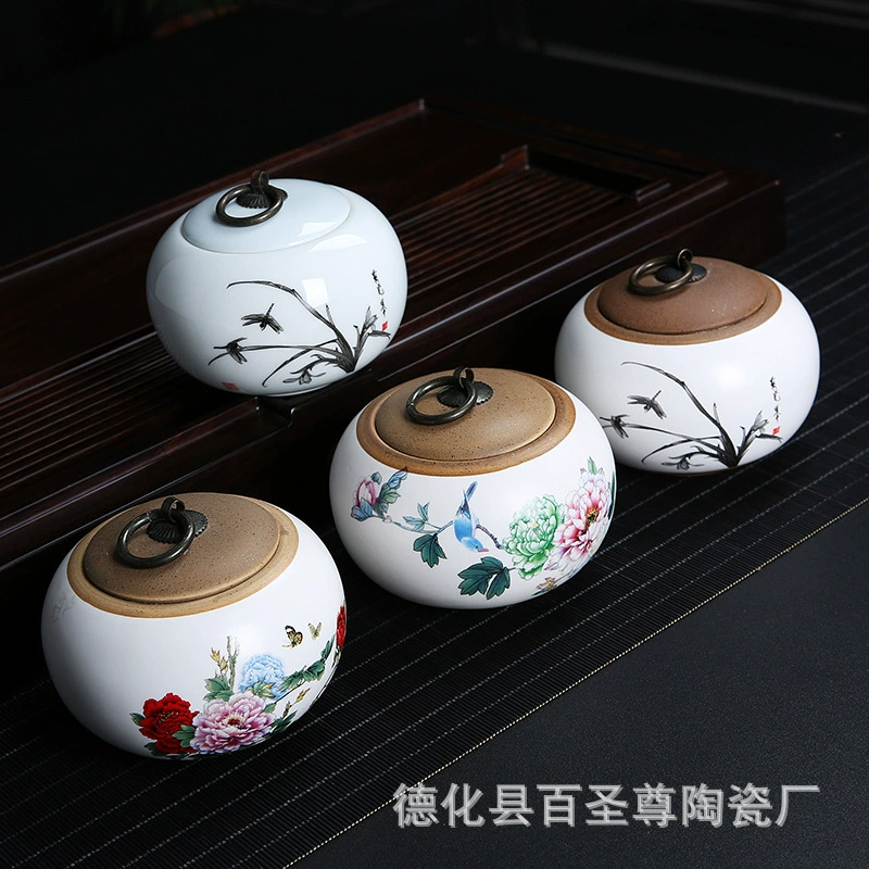 Керамические чайные банки Чайные аксессуары Банки для хранения Чайные аксессуары Высококачественный подарок Пользовательские чайные банки костюм