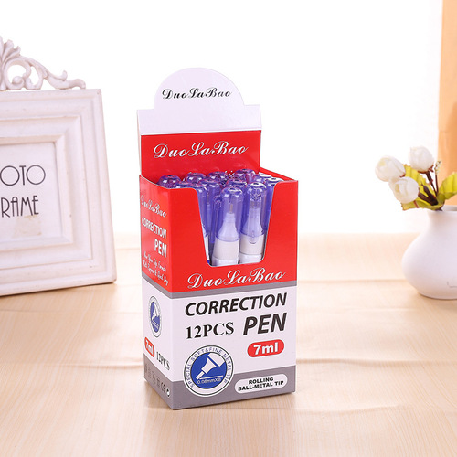 7ml white quick-drying correction fluid large-capacity point-pressure correction pen correction fluid for elementary school students to eliminate stationery wholesale