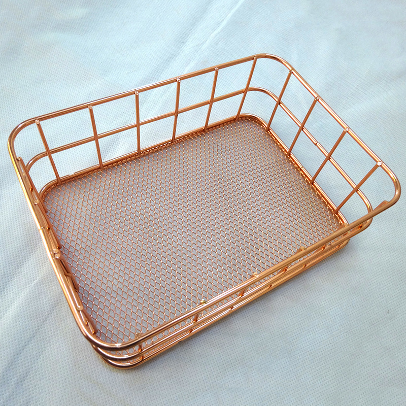 Cesta de almacenamiento de hierro Nórdico INS de almacenamiento de hierro azul cesta de almacenamiento de escritorio en el hogar fábrica al por mayor