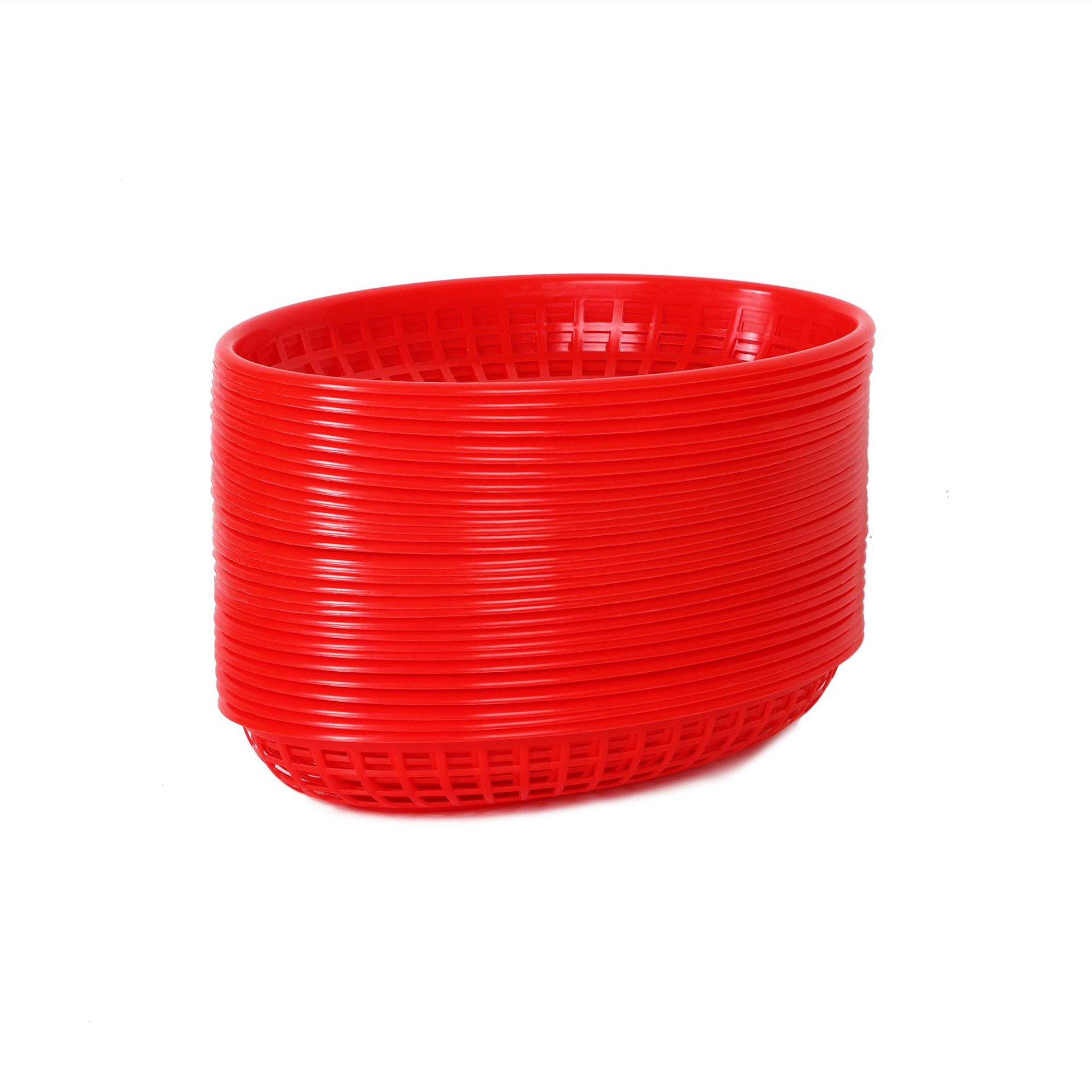 factory direct supply oval plastic fruit basket fried chicken burger basket cross-border supply bread basket