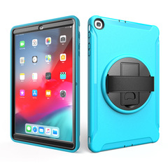 Suitable for Samsung Tab A 10.1 T510 Genuine Leather Hand Strap PC Rotating Stand Tablet Case T515 Drop-Resistant Back Cover