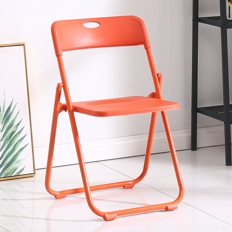 Silla plegable de plástico multifuncional, portátil para oficina, reuniones, capacitación, ordenador y uso en el hogar