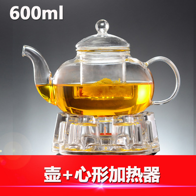 Los fabricantes suministran cuatro estaciones tetera de vidrio borosilicato tetera transparente Kung Fu juego de té traje