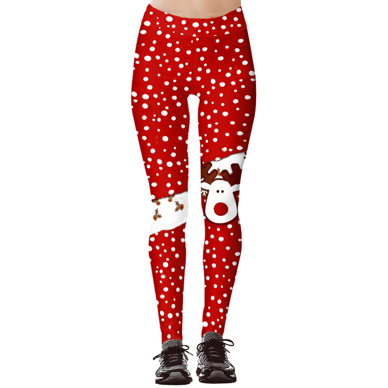 Cross-border ebay best selling Amazon Christmas printing fitness sports hip high waist leggings women's yoga pants Cross-border ebay best selling Amazon Christmas printing fitness sports hip high waist leggings women's yoga pants