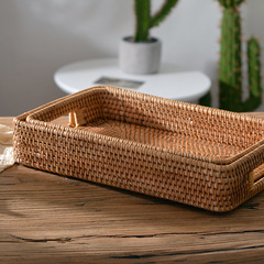 Wholesale Japanese-style Vietnamese rattan woven coffee table for living room, home use, bread, fruit, dessert storage bread basket