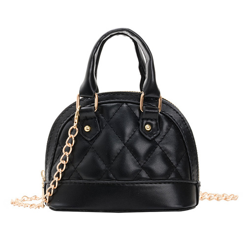 Children's spring and summer shell bag rhombus chain catwalk crossbody bag cute mini little girl shoulder handbag