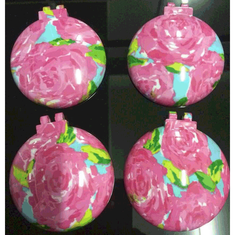 厂家供应迷你化妆镜表面水贴花工艺 水转印水贴纸印花加工工艺