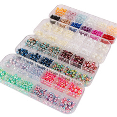 ABS Round Holeless Pearl-like Imitation Beads with Mermaid Chromatic Gradient Handmade DIY Beads for Fashion Accessories