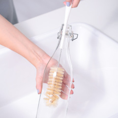 Factory direct sales small bottle mouth wine bottle glass bottle brush enzyme bottle long handle pig hair cleaning brush