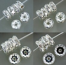 4 6 8 12 10mm白色钻圈镀银镀金玫瑰金白k枪黑浪边直边水钻隔片r5