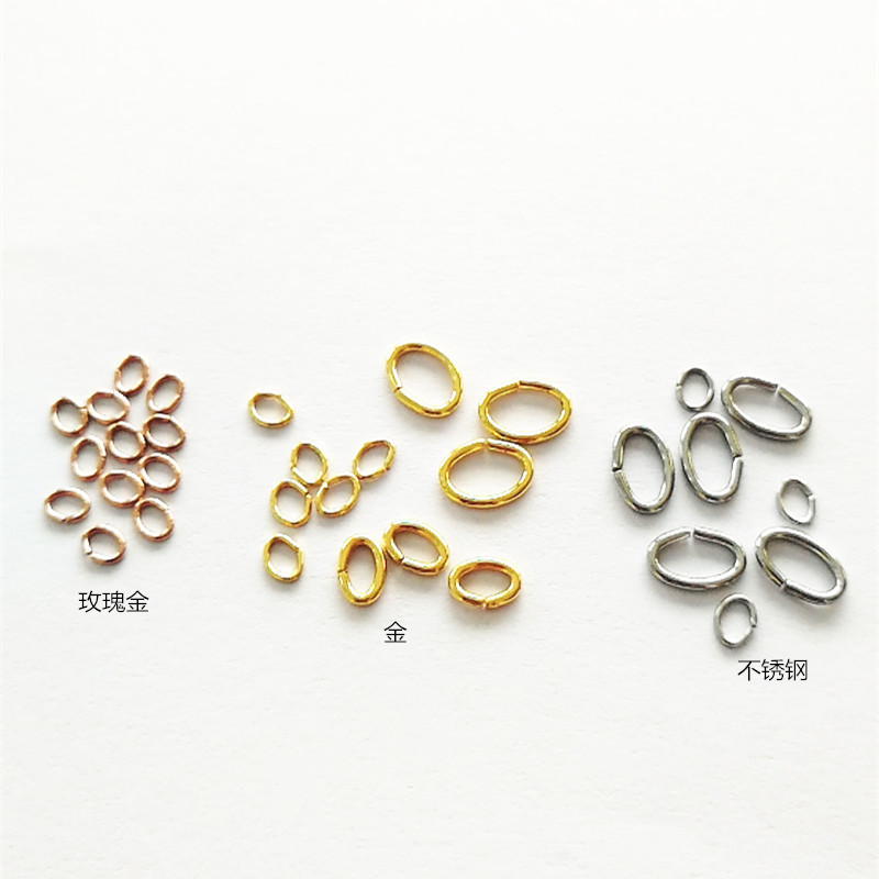 In stock supply cross-border supply stainless steel oval egg ring DIY jewelry accessories