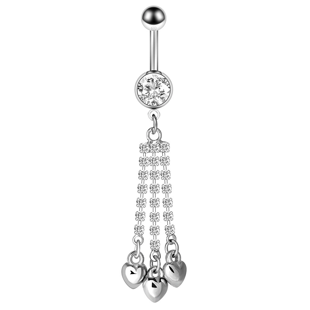 Creative belly button piercing with zircon, Amazon