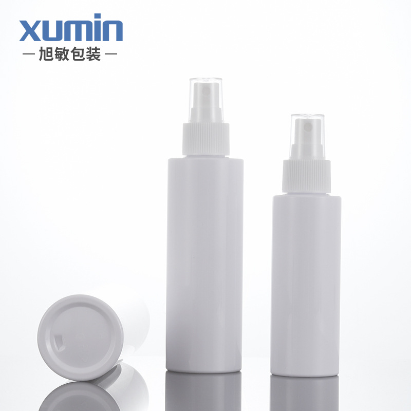 En stock botella de spray de tóner de hombro plano blanco botella de spray de sub-botella de rocío puro embalaje cosmético Xumin material de embalaje