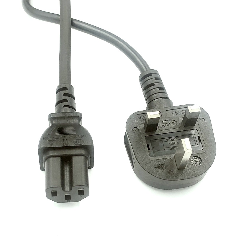 1.5M英规三芯电源线 英标三插C15凹槽品字尾电源线 电饭锅连接线