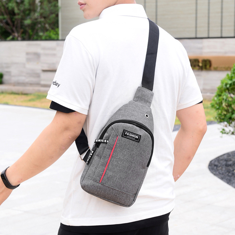 Bolso de mensajero para hombre al por mayor bolso de pecho casual de moda bolso de hombro pequeño para hombre mochila de tendencia deportiva resistente al desgaste cabello de una pieza