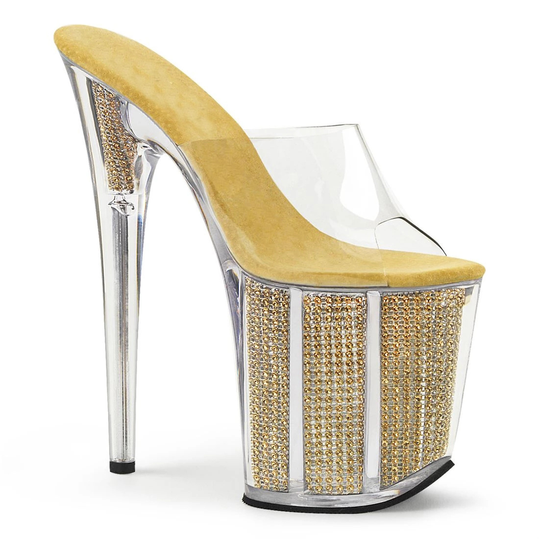 20cm zapatos de mujer zapatillas de tacón delgado cristal tacones altos zapatos de baile de tubo de diamante modelo zapatos de vestido