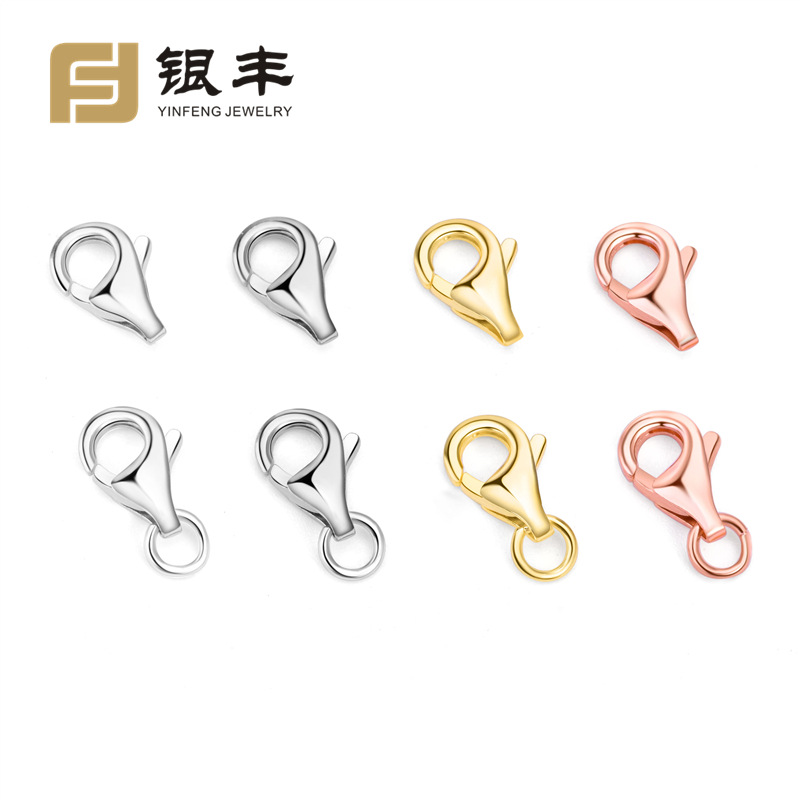 s925 sterling silver lobster buckle spring fastener necklace bracelet buckle connection buckle handmade diy jewelry accessories materials