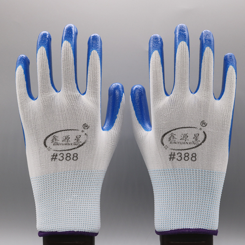 Guantes de protección laboral nylon caucho nitrilo impregnado guantes de trabajo antideslizantes resistentes al desgaste para el sitio de construcción al por mayor