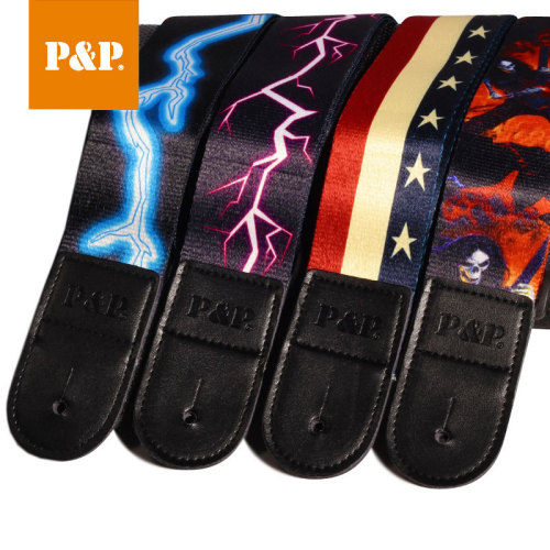 Colorful guitar straps Heat transfer guitar straps Electric guitar universal shoulder straps Ethnic style