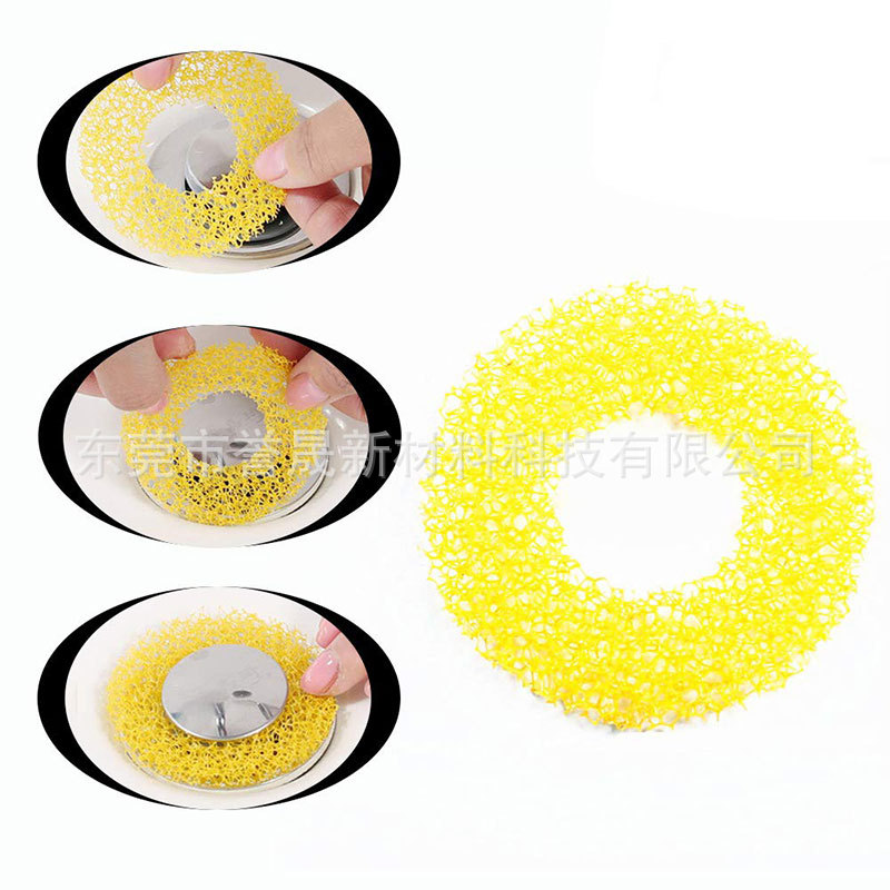 浴室毛发过滤网 洗手台下水道过滤毛发防堵绵 水池浴缸过滤海绵