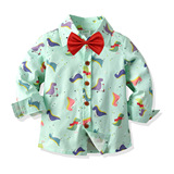 Осенняя детская рубашка для мальчиков, базовый приятный телу классический костюм, европейский стиль