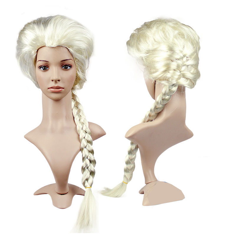 Hielo y nieve vestir Aisha peluca Anna Qiyuan juego de rol apoyos hermanas tocado solo trenza doble trenza gruesa