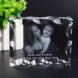 水晶内雕工艺品3D激光打印方体同学会退伍纪念比赛活动商务礼品