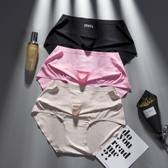 One-piece seamless underwear for women, ice silk mid-waist pure cotton crotch women's underwear, large size, factory direct sales 910