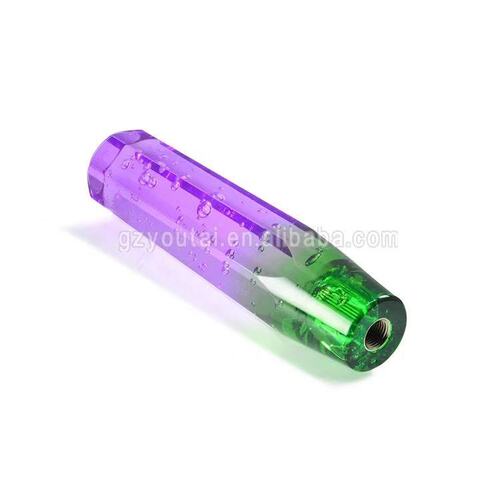 Crystal knob head with dual color shift lever knob, octagonal flat shift knob 20CM 25CM shift lever wave stick 2 colors