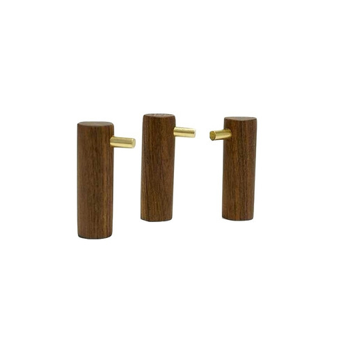 Nordic hook black walnut brass clothes hook single hook bathroom wall solid wood decorative hook beech pure copper hook