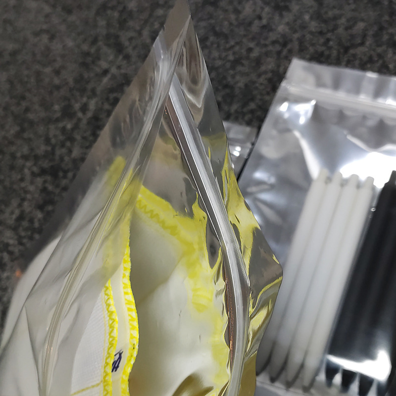 En stock bolsa ziplock de aluminio Chapado en Yin y Yang bolsa de sellado de cremallera chapada en aluminio bolsa de hueso de fondo plano embalaje de cable de datos de auriculares