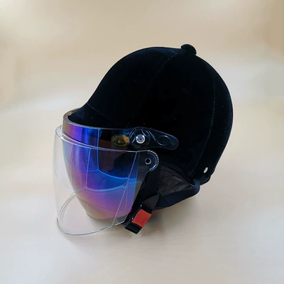hat men's and women's velvet cloth Motorcycle Safety Supplies - autumn-helmet-white-mirror-color-mirror-top