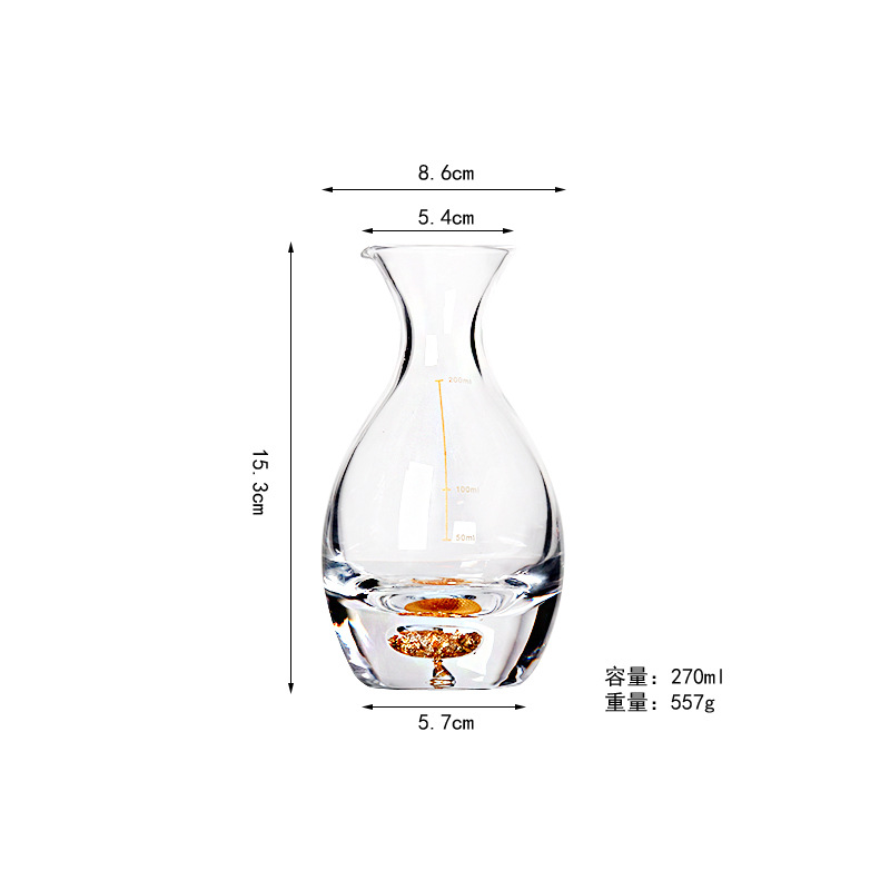 Inicio regalo de cristal lámina de oro blanco copa de vino separador de vino conjunto de vino en forma de huevo copa de vino caja de regalo de copa de vino