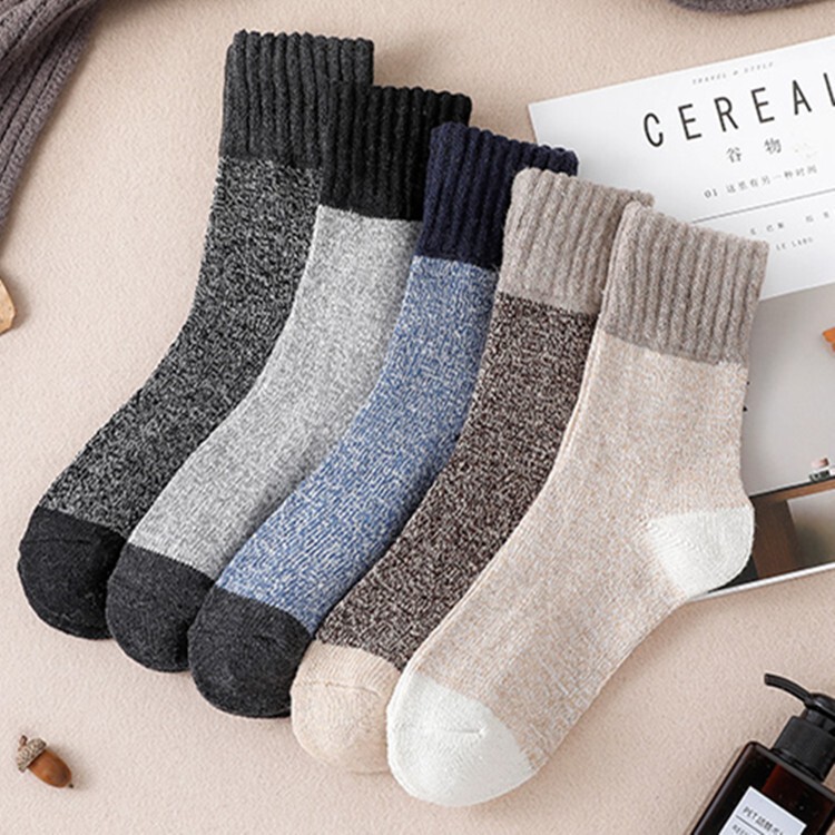 TUTU wool socks wholesale thick needle vintage spinning thick warm high elastic soft men's socks
