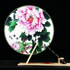 扇子團扇中國風古典宮扇雙面女式圓形宮廷舞蹈扇漢服扇廣告扇